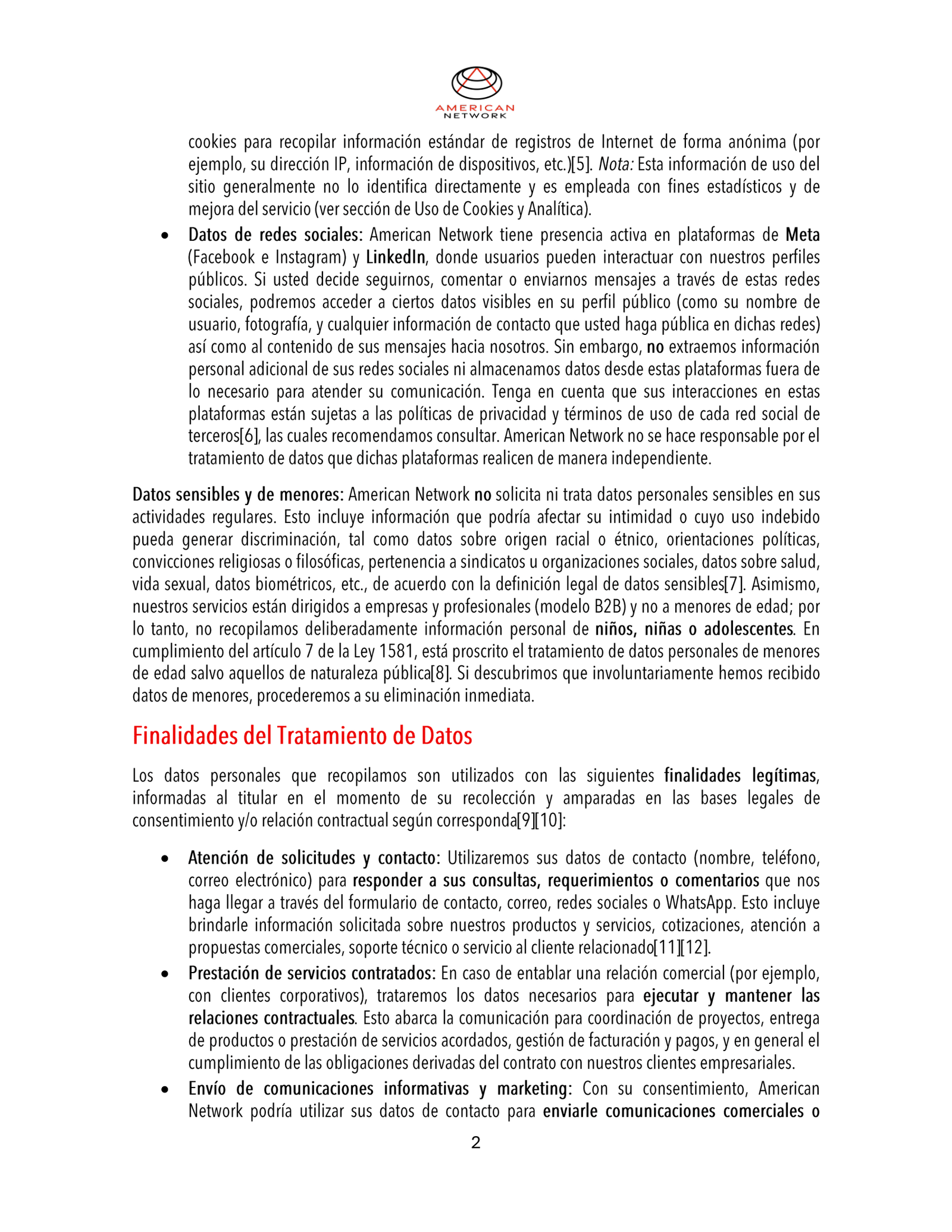 Política de Privacidad - American Network-02
